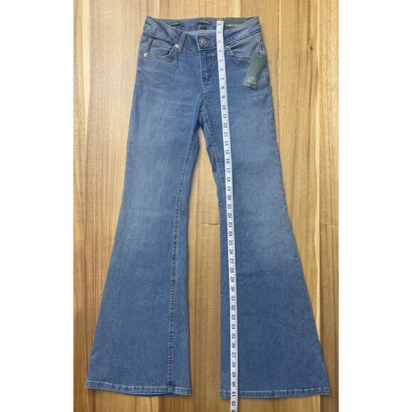 Wild Fables Womens High Rise Casual Blue Flared Denim Jeans Size 0/XS - Picture 6 of 14